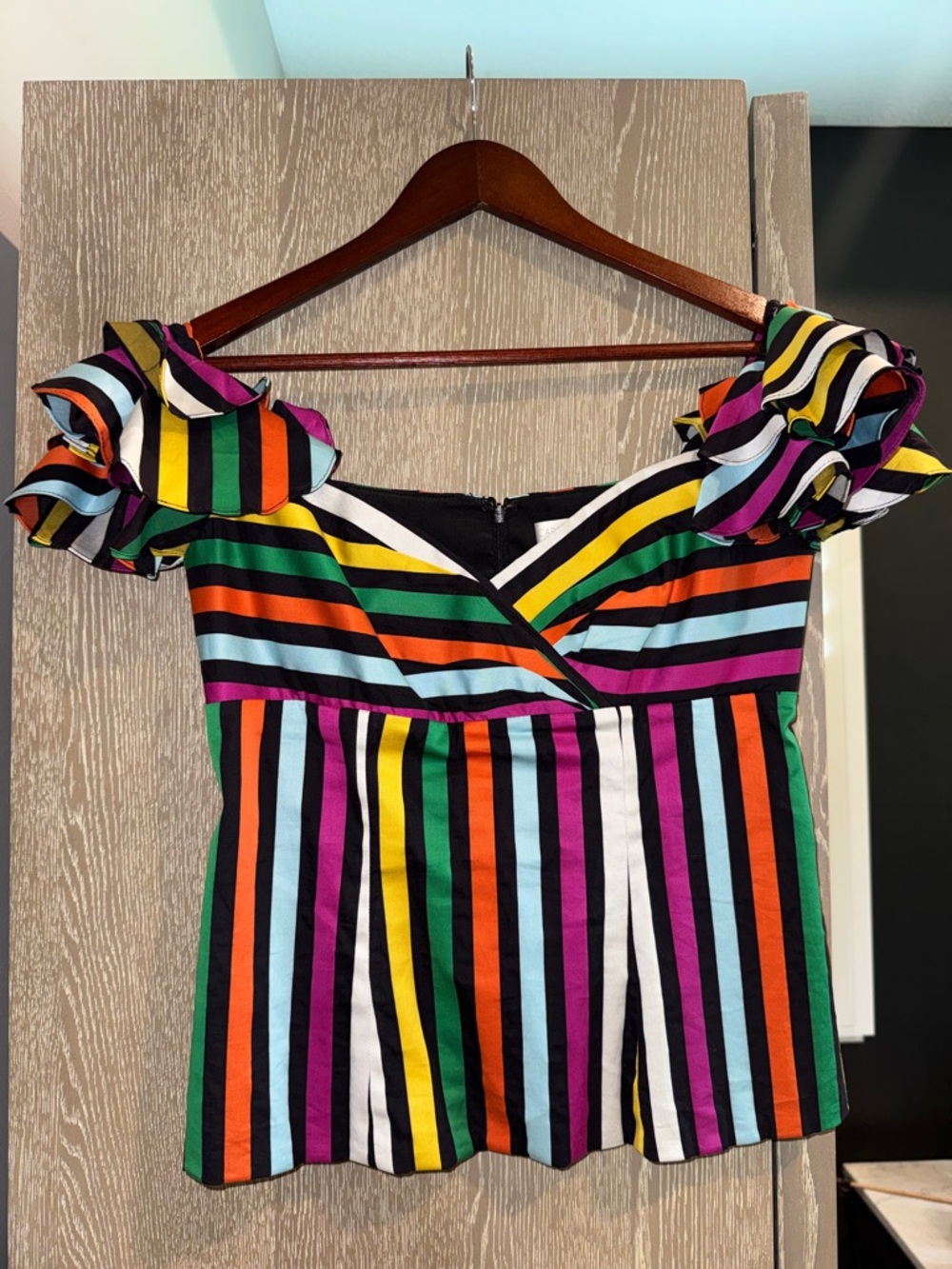Caroline Constas Black Striped Multicolor Dress